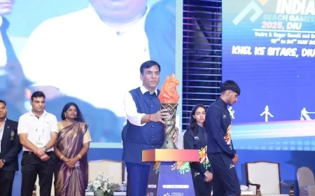 पहला खेलो इंडिया बीच गेम्स दीव में शुरू, केंद्रीय मंत्री मनसुख मंडाविया ने किया उद्घाटन