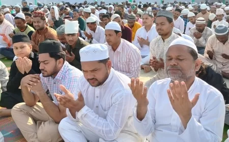 ईद-उल-अजहा पर भरथना में दिखा भाईचारा, नमाज के बाद गूंजा "ईद मुबारक"