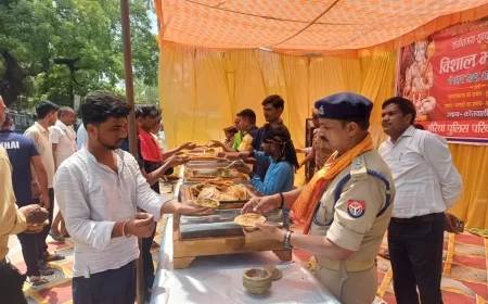 ज्येष्ठ के अंतिम बड़े मंगलवार पर औरैया कोतवाली में सुंदरकांड पाठ और विशाल भंडारा