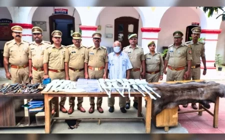 लखनऊ में अवैध हथियार फैक्ट्री का भंडाफोड़, हिरन की खाल समेत आरोपी गिरफ्तार