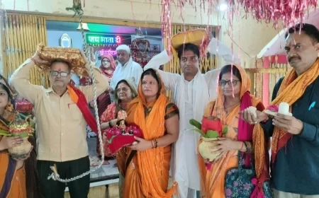 शिव भक्ति में डूबा भरथना, रूद्र यज्ञ और कलश यात्रा बनी आकर्षण का केंद्र