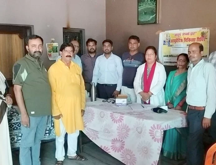 भाजपा सरकार के 12 वर्ष पूर्ण होने पर 100 डेज़ टीबी कैंपेन एवं आयुर्वेदिक चिकित्सा शिविर आयोजित